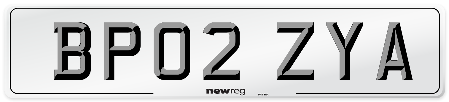 BP02 ZYA Number Plate from New Reg